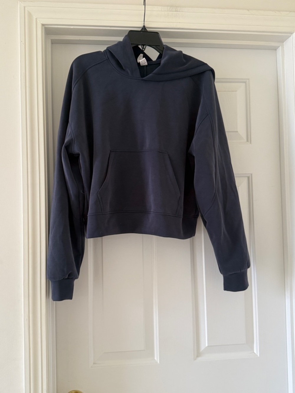 Women's Navy Blue Hooded Pullover Sweatshirt